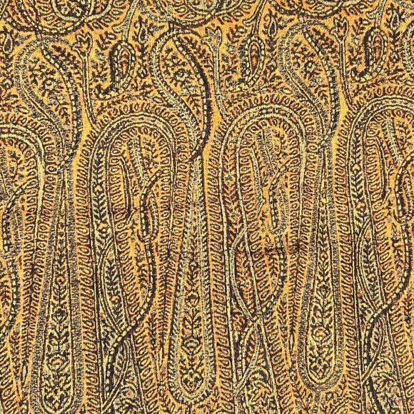 JIVA WOOL SHAWL INDIA GOLD PAISLEY 84x42 - Picture 3 of 5